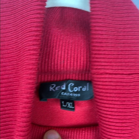 Red Coral Chic Super Soft Red Turtleneck Neck Sweater Size Large/XLarge - Picture 3 of 9